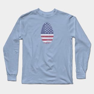 American Independence Day Flag Fingerprint Freedom Long Sleeve T-Shirt